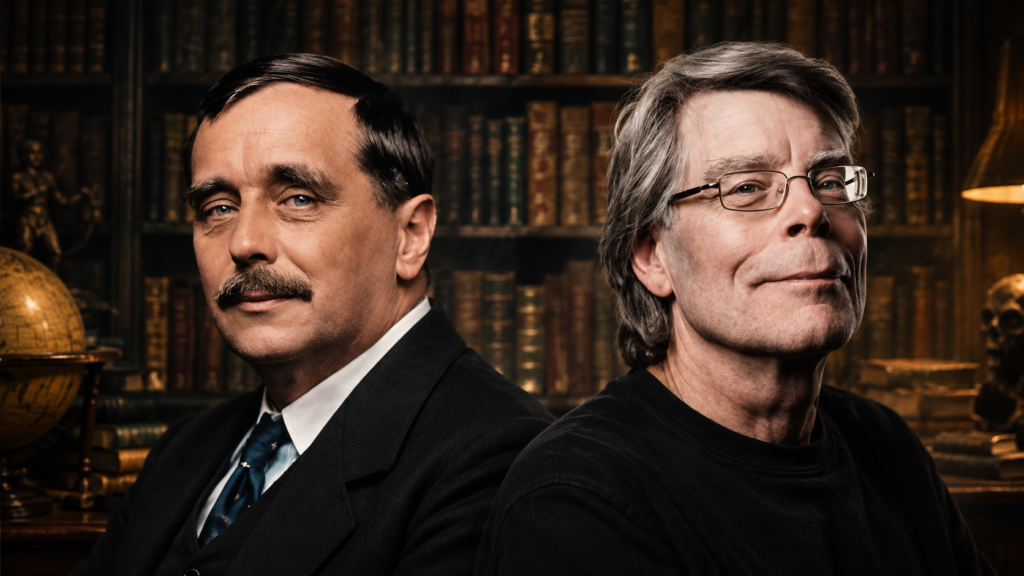 H.G. Wells e Stephen King / Imagem: AI
